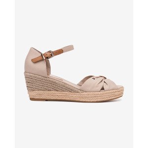 Tommy Hilfiger Basic Opened Toe Mid Wedge Klinová obuv Béžová