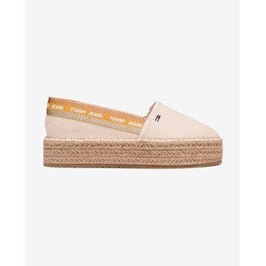 Tommy Jeans Flatform Espadrilky Béžová