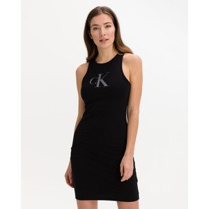 Calvin Klein Logo Bodycon Šaty Čierna