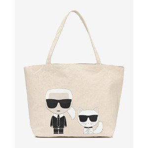 Karl Lagerfeld Ikonic Karl & Choupette Tote Kabelka Biela Béžová