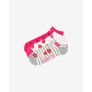 Sam 73 Bellevue Ponožky 3 páry detské Ružová Biela Šedá