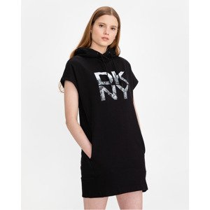 DKNY Stacked City Logo Šaty Čierna