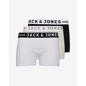 Jack & Jones Boxerky 3 ks Čierna Biela Šedá