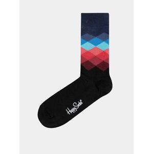 Čierne unisex vzorované ponožky Happy Socks Faded Diamond