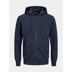 Tmavomodrá basic mikina s kapucou Jack & Jones