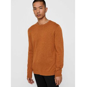 Oranžový basic sveter ONLY & SONS