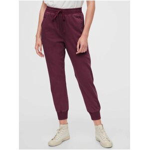 Fialové dámske nohavice GAP Ribbed Joggers