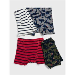 Chlapčenské boxerky v modrej, červenej, bielej a šedej farbe GAP 4-Pack