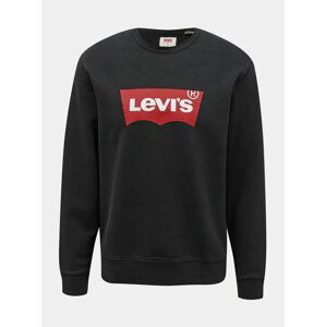 Čierna pánska mikina s potlačou Levi's® Graphic Crew Neck