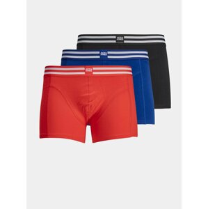 Sada troch boxeriek v modrej a červenej farbe Jack & Jones Sporty