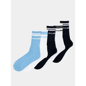 Sada piatich párov ponožiek v bielej a modrej farbe Jack & Jones Street