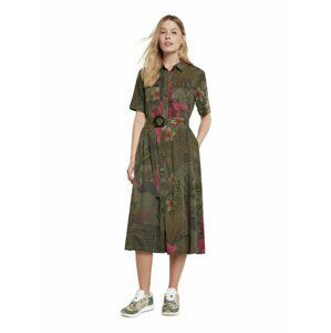 Desigual khaki košeľové šaty Vest Angela