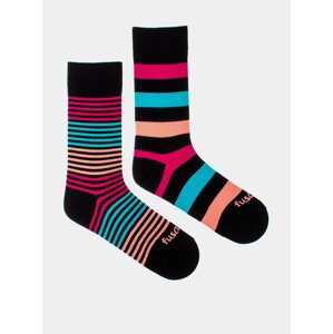 Modro-čierne pruhované ponožky Fusakle Extrovert
