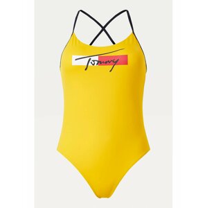 Tommy Hilfiger žlté jednodielne plavky Cheeky One-piece s logom