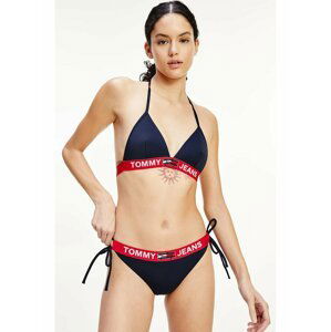 Tommy Hilfiger modro-červený spodný diel plaviek Cheeky String Side Tie Bikini