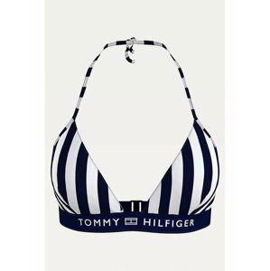 Tommy Hilfiger modro-biely pruhovaný horný diel plaviek Triangle Fixed