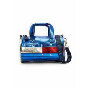 Tommy Hilfiger metalicky modrá oválna taška Heritage Mini Duffle Metalic