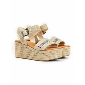 Tommy Hilfiger béžové topánky na kline Rainbow Branding Flatform Sandal