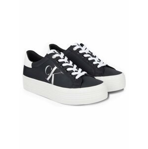 Calvin Klein čierne tenisky na platforme Vulcanized Flatform Laceup