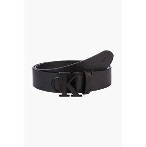 Calvin Klein čierne kožený pánsky opasok Mono Plaque Belt