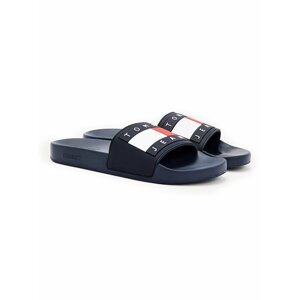 Tommy Hilfiger černé pánske šľapky Tommy Jeans Flag Pool Slide