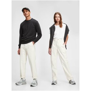 Nohavice utility pants in straight fit with GapFlex Smotanová