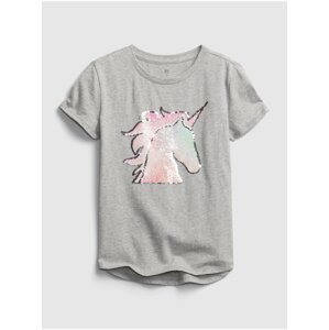 Detské tričko flippy sequin graphic t-shirt Šedá