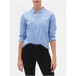 Košeľa fitted boyfriend shirt in oxford Modrá