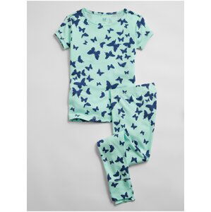 Detské pyžamo butterfly organic cotton pj set Zelená