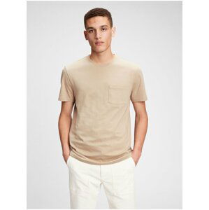 Tričko ss pkt organic cotton pocket t-shirt Béžová