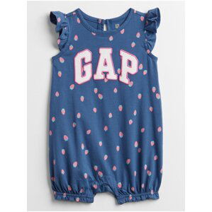 Baby body GAP Logo ruffle shorty one-piece Modrá