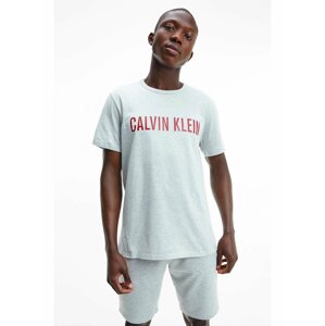 Calvin Klein sivé pánske tričko S/S Crew Neck