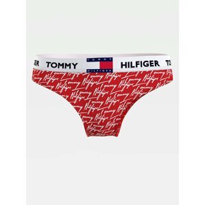 Tommy Hilfiger červené dámske nohavičky Bikini print s bielym logom