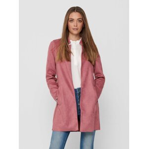 Ružový ľahký kabát v semišovej úprave ONLY Soho