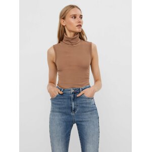 Hnedý top s rolákom VERO MODA Elle