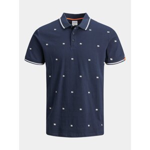 Tmavomodrá vzorovaná polokošeľa Jack & Jones