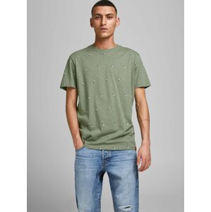 Zelené vzorované tričko Jack & Jones