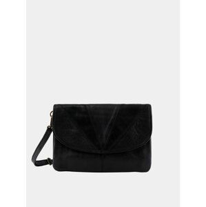 Čierna kožená crossbody kabelka Pieces Gine