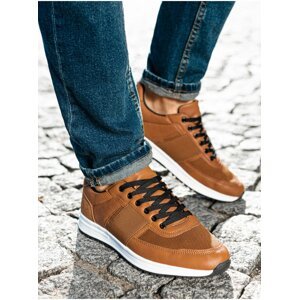 Pánske sneakers topánky T361 - hnedá