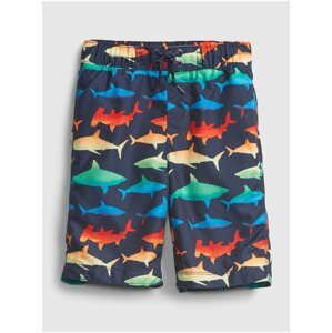 Detské plavky recycled shark graphic board shorts Farebná