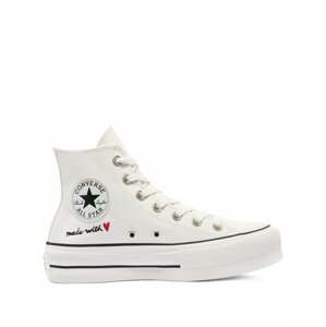 Converse biele členkové tenisky na platforme Valentine's Day Platform Chuck Taylor All Star