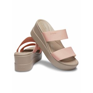 Crocs púdrové na klínku šľapky Brooklyn Mid Wedge W Blush