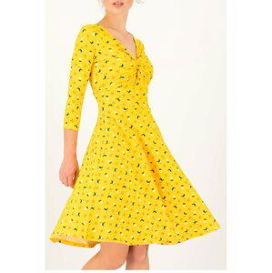 Blutsgeschwister žlté áčkové šaty Cherry Picknick