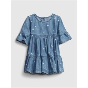 Baby šaty butterfly denim dress Modrá