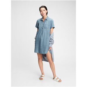 Džínsové šaty denim popover dress Modrá