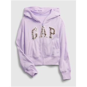 Detská mikina GAP Logo hoodie Fialová