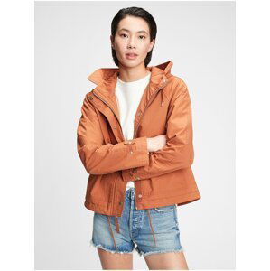 Bunda cropped anorak Oranžová