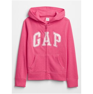 Detská mikina GAP Logo zip hoodie Ružová