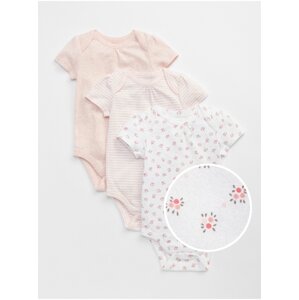 Baby body first favorite floral short sleeve bodysuit, 3ks Farebná