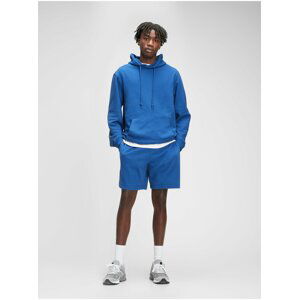 Mikina french terry hoodie Modrá